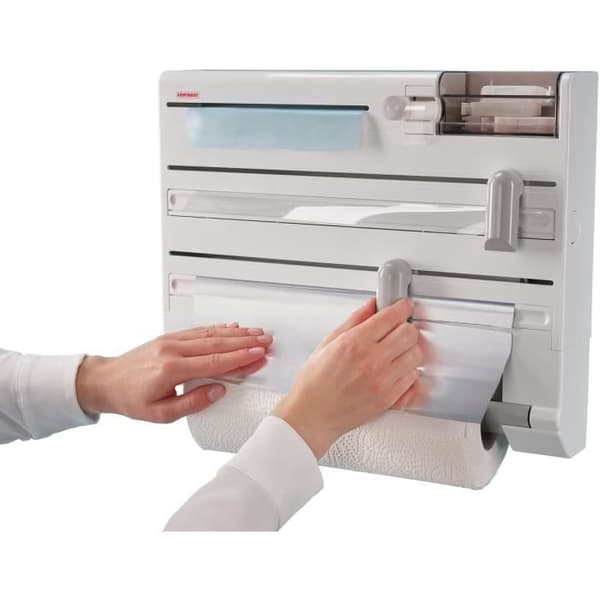 LEIFHEIT Parat Plus 3-rulls dispenser - Vit och grå
