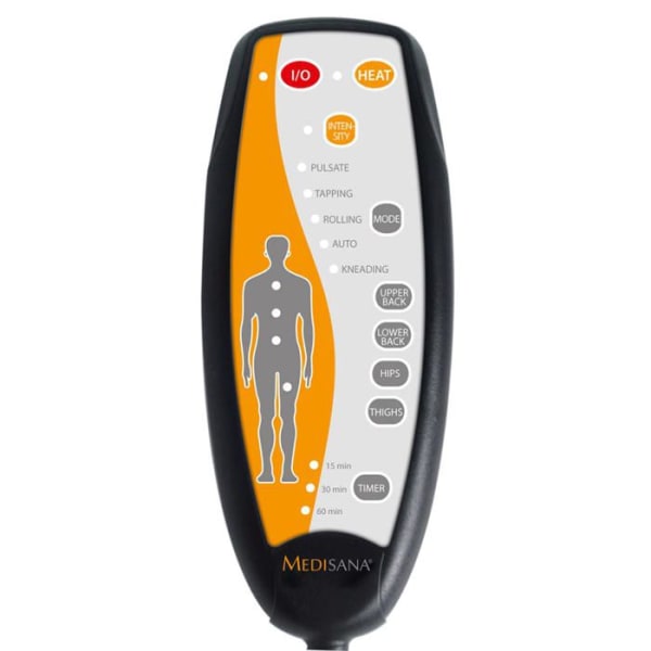 MCH Medisana Vibration Massagestolsöverdrag - 4 massagezoner - Värmefunktion