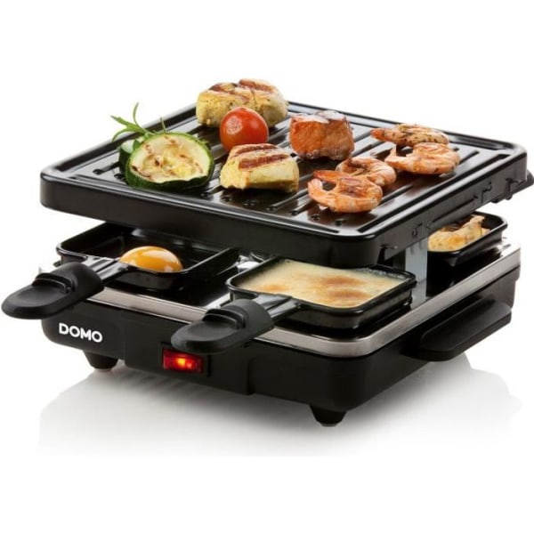 DOMO DO9147G 4-personers raclette grill - Svart