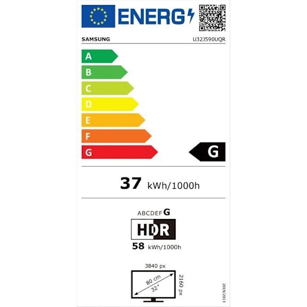 PC-skärm - SAMSUNG - U32J590UQR - 31 VA UHD 3840 x 2160 - 4ms - 60Hz - 2xHDMI 1xDP