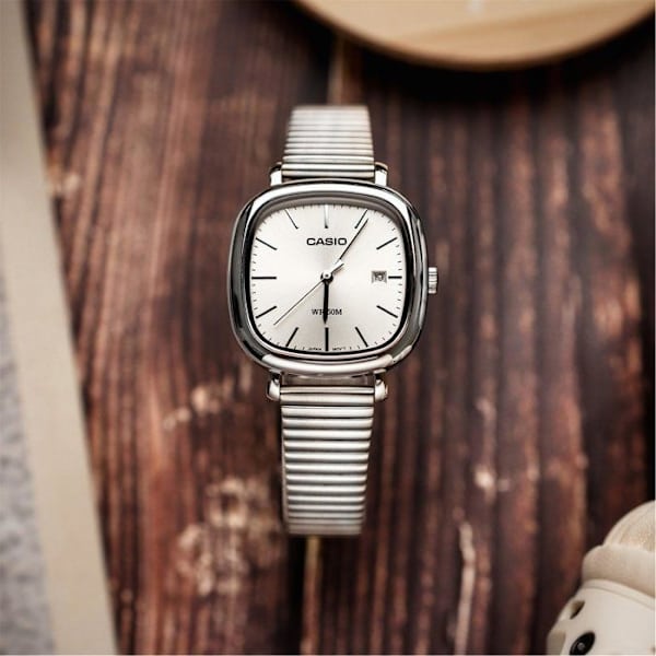 Klocka - CASIO - LTP-B166D - Dam - Vit - Kvarts - Analog