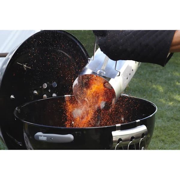 Ångskorsten för träkol skäggcue - WEBER - Rapidfire - Vikt 2.18 kg - Mått 32x19x30.5 cm