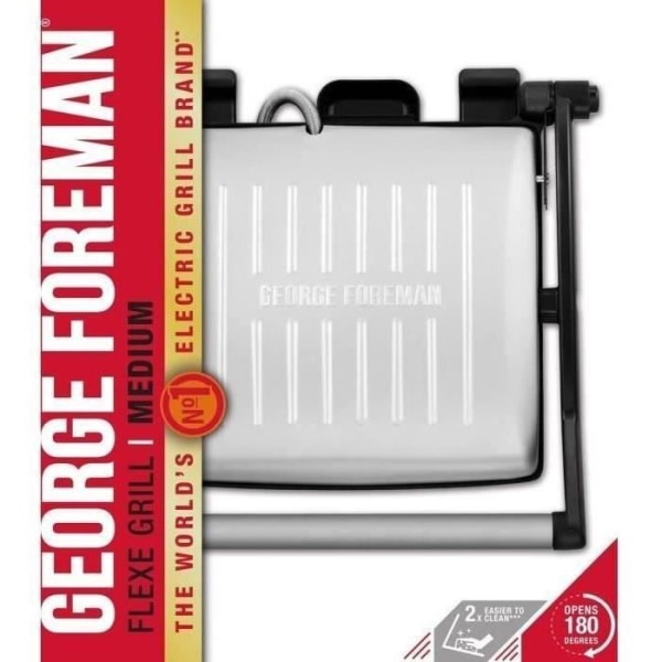 Flexe Grill 180 ° George Foreman 26250-56 - 2 I 1 Grill and Plancha - 1800W - Premium Design Rostfritt stål - Praktisk lagring