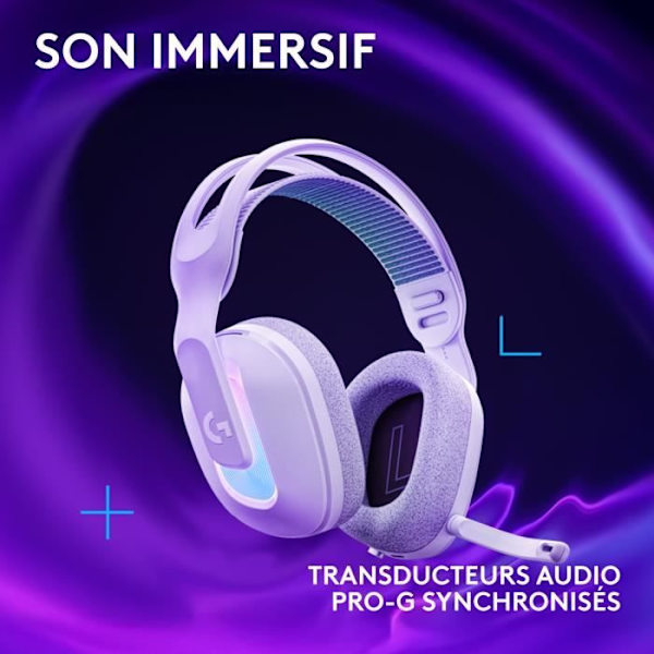 Gamingheadset - trådlöst - Logitech G - G522 - Lightspeed - Vit