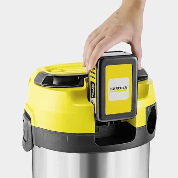 KARCHER WD 3-18 S V-17/20 sladdlös vatten- och dammdammsugare - Stål - 17 l - Gul