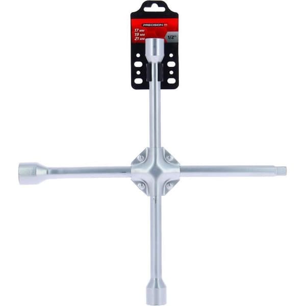 Förstärkt kryssnyckel - PRECISION STEEL - Hylsor 17, 19, 21 mm