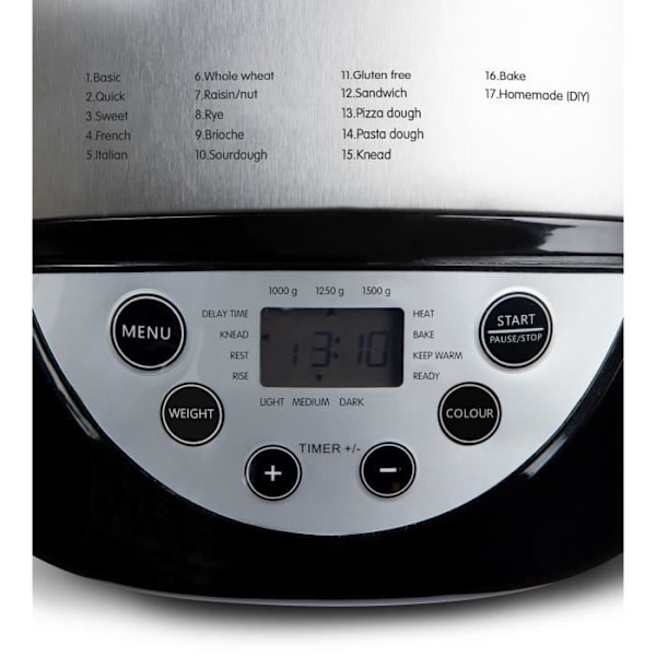 XL automatisk brödmaskin - DOMO - B3977 - 850 W - 17 program - LCD-skärm