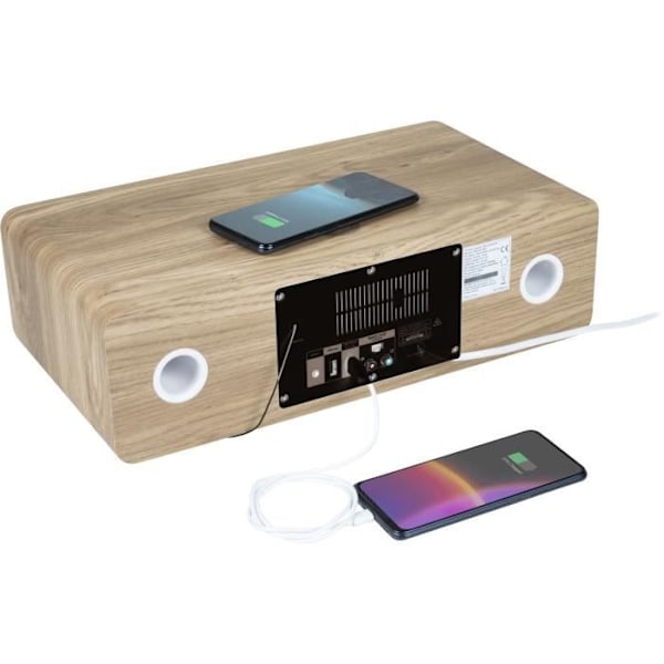 Bluetooth mikrosystem - THOMSON - Vit och svart - FM/CD/MP3/USB-radio, 60W, Equalizer