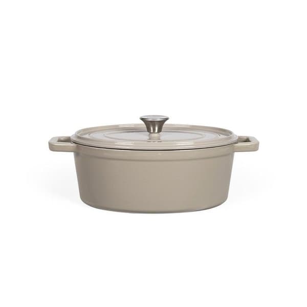 Oval gjutjärnsgryta - Livoo - MEP129G - Grå