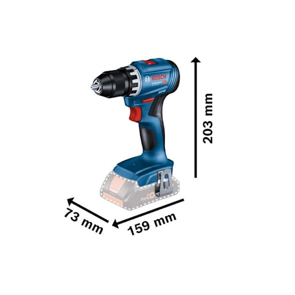 Bosch Professional GSR 18V ??Drill Borr + 2 Batterier 2.0AH + laddare + 82 stycken, i L-CASE