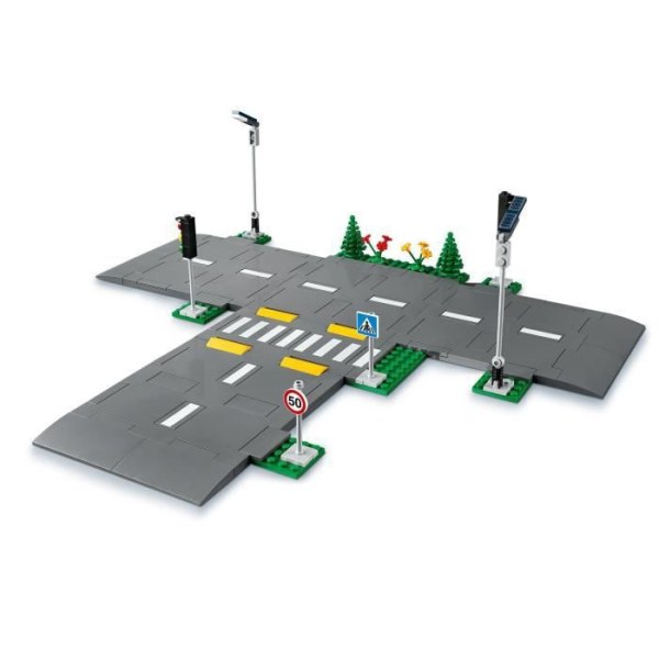 LEGO City 60304 Korsning att montera, City konstruktionsspel med paneler och vägar som ska monteras för pojke eller flicka