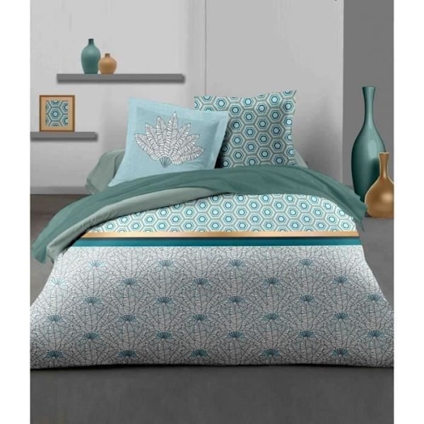 Påslakanset 140x200 cm HOME LINGE PASSION LOUXOR: Påslakan + 1 örngott - 100% bomull 57 trådantal - Smaragdgrön
