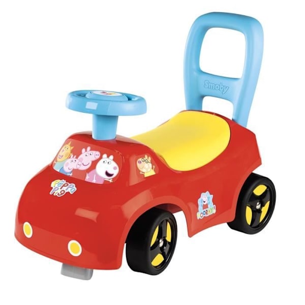 Smoby - 2 i 1 barnvagn - Peppa Pig - Box under sadeln + horn - Från 10 månader - Tillverkad i Frankrike