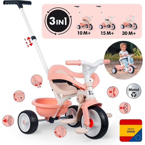 SMOBY - Be move confort - Be Move Confort Pink Trehjuling