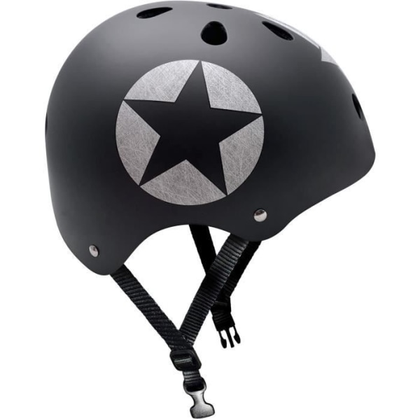 STAMP Black Star Skate Hjälm med justeringshjul - storlek 54-60 cm