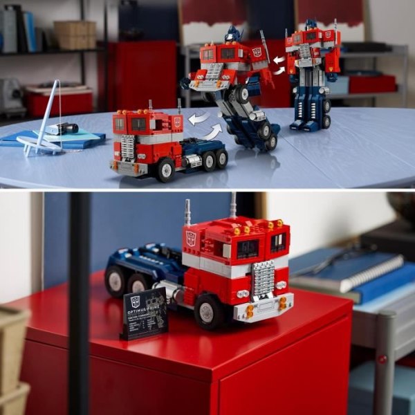 LEGO Icons 10302 Optimus Prime Transformers Autobot Robot Minifigur Modell Truck