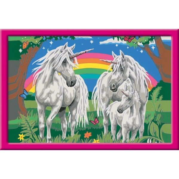 CreArt Kids 31x21 cm Unicorn Land, Paint by Numbers Kit, Art Number, Ages 9+, 25849, Ravensburger
