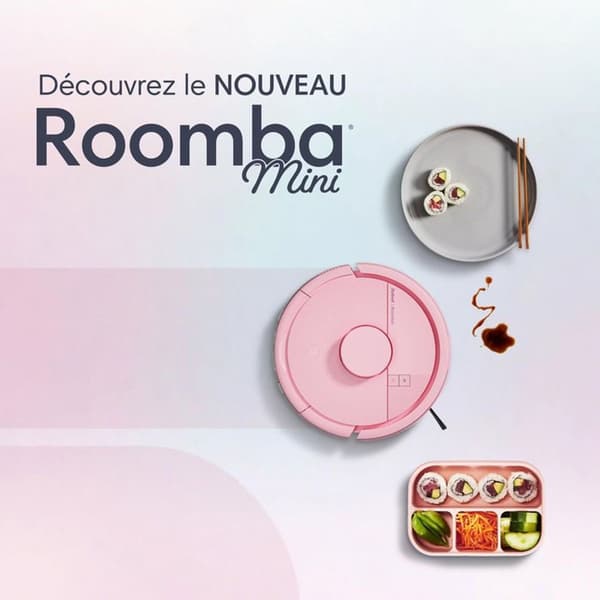 iRobot Roomba Mini AE Rose 2-i-1 Robotdammsugare & Mopp med AutoEmpty station, ClearView LiDAR Rosa 24,5 x 24,5 x 9,2 cm