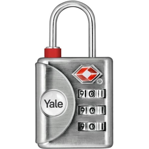 YALE TSA Hänglås med kombinationskod - Programmerbar 3 siffror - För resväska och bagage