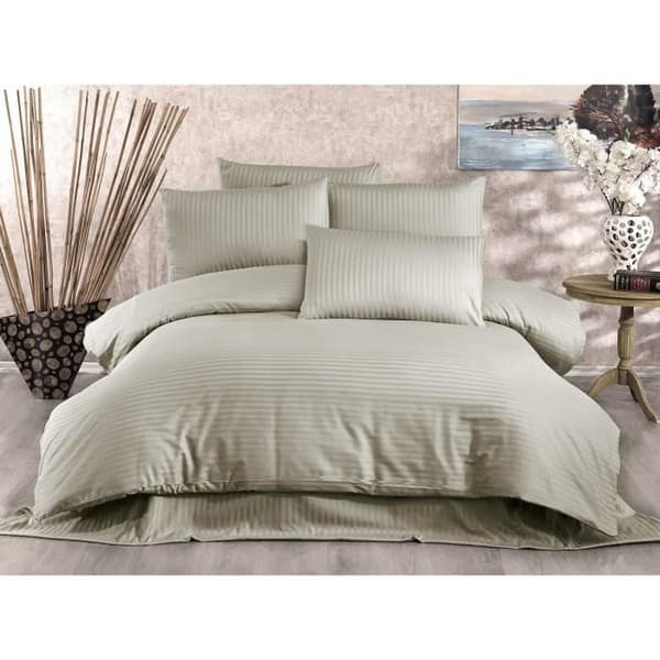 Bäddset - 1 påslakan 220x240 cm + 2 örngott 60x60 cm - 70% polyester, 30% bomull - Cappuccino