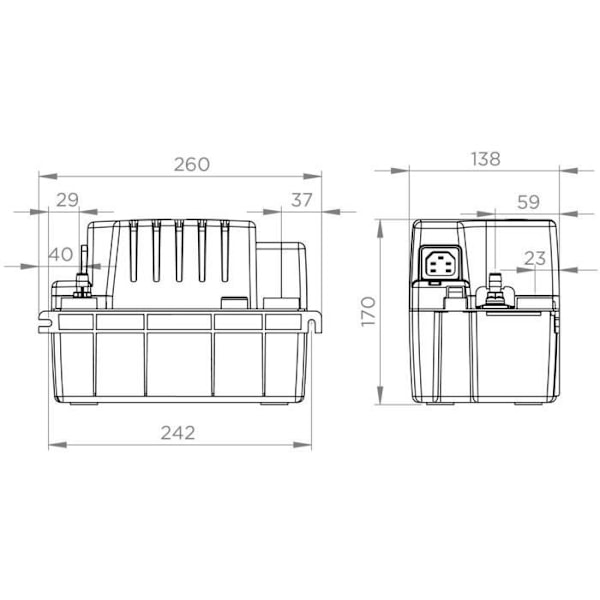 Kondensatlyftpump - SFA - Sanicondens Eco V02 - Panna / Luftkonditionering - 45 dBA - 2 inlopp