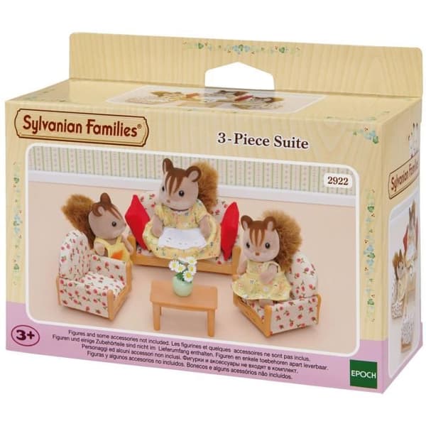 SYLVANISKA FAMILIER 4464 Soffa + 2 fåtöljer + bord