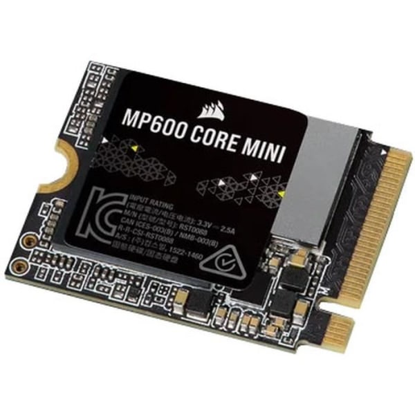 Intern SSD - CORSAIR - MP600 Core Mini 1TB M.2 NVMe PCIe x4 Gen4 2 SSD - M.2 2230 - Upp till 5 000 MB/s - Svart
