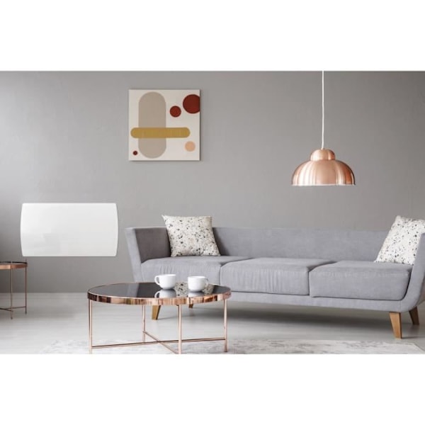 Fast elektrisk kylare med tröghet keramisk torkning 1500W Oceanic Ruby - Glass Fasad - White - NF