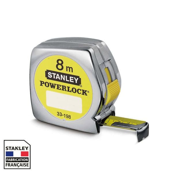 Måttband - STANLEY - Powerlock Classic ABS - 8m - Mylarbeläggning - 3-nitkrok