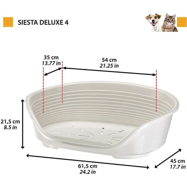 SIESTA DELUXE Korg Storlek 4 - 61,5*45*21,5 cm - Ljusgrå - FERPLAST