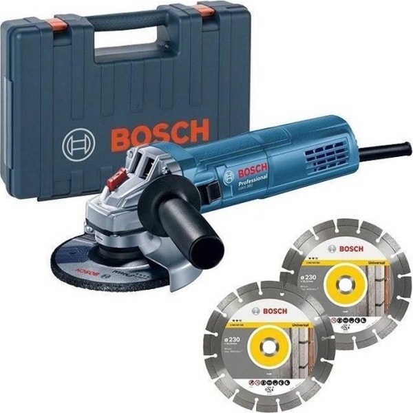 BOSCH PROFESIONNAL 800W vinkelslip - 125 mm + 2 diamantskivor + låda