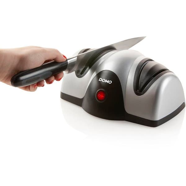 DOMO Elektrisk Knivslipare - 40W - 2 Slipskivor - Grå/Svart