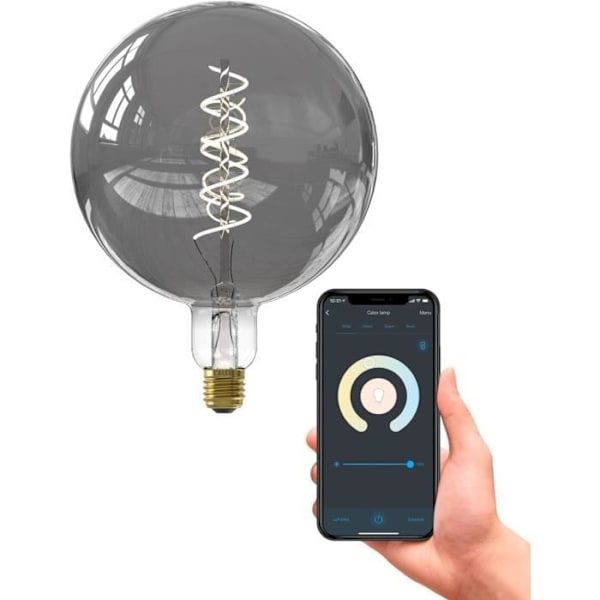 E27 LED-lampa - CALEX - G200 SMART LED - 5 W - 130 lm - 2100 K - Dimbar - Titanium
