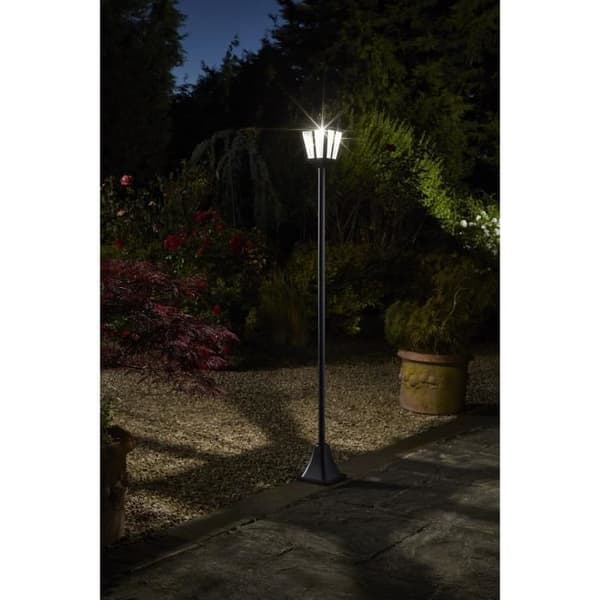 SMART SOLAR 170 cm solcellslampa med lykta  100 lm, droppformad glaslins, kallvit LED
