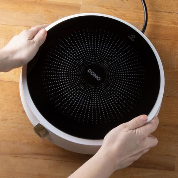 Induktionshäll - DOMO - DO30112IP - 2000 W - 1 brännare - Rund vit design