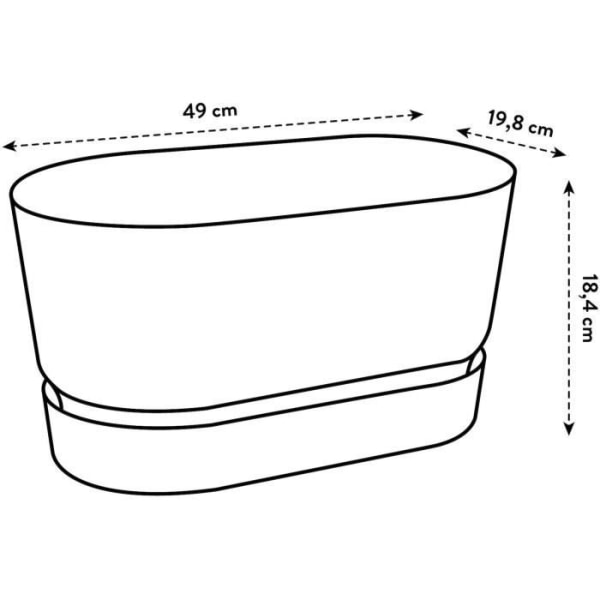 Oval Planter Greenville - Plast - Ø50 - Leaf Green