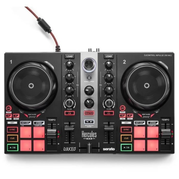 HERCULES DJ CONTROL INPULSE 200 MK2 - Idealisk DJ-kontroll för att lära sig mixa - Programvara och handledning ingår