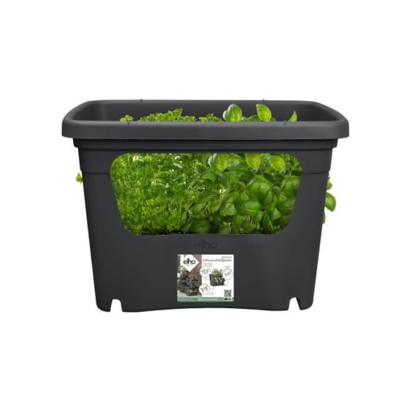 ELHO - Blomkruka - Green Basics Stack & Grow Large - Living Black - Outdoor - L 35,1 x B 50,9 x H 35,7 cm