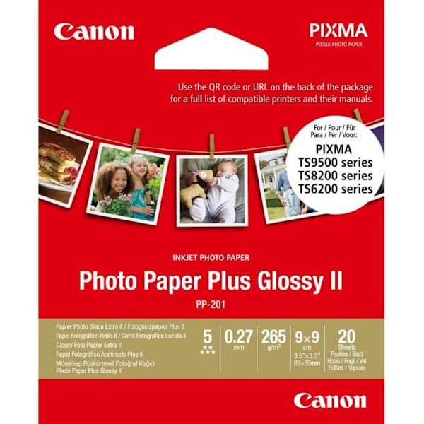 CANON fyrkantigt fotopapper 9x9 cm