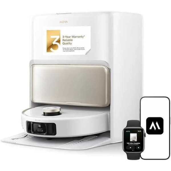 MOVA V50 Ultra Complete Robotdammsugare - 24 000 Pa effekt - Termisk golvrengöring med DuoSolution-system