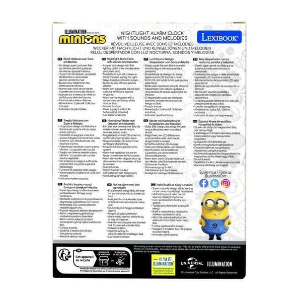 MINIONS Väckarklocka med 3D nattljus och ljudeffekter - LEXIBOOK