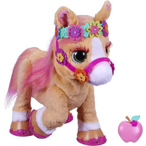 FurReal Cinnamon My Cuddly Pony, 35,5 cm elektronisk gosedjur, +80 ljud och reaktioner, 26 tillbehör, för barn från 4+