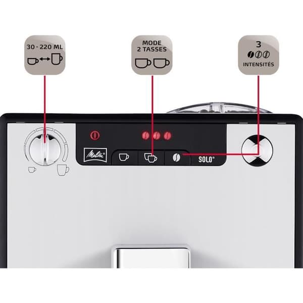 Melitta Solo Silver E950-103 Automatisk kaffe- och espressomaskin med bönakvarn
