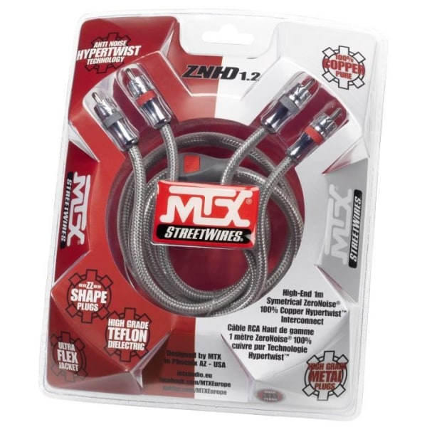 MTX RCA StreetWires ZNHD1.2 1 m High-end Symmetrical 100% ZeroNoise Copper