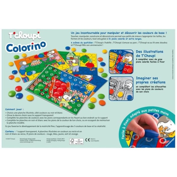T'CHOUPI Colorino - Pedagogiskt spel - Lärande färger - Kreativa aktiviteter för barn - Ravensburger - Från 2 år