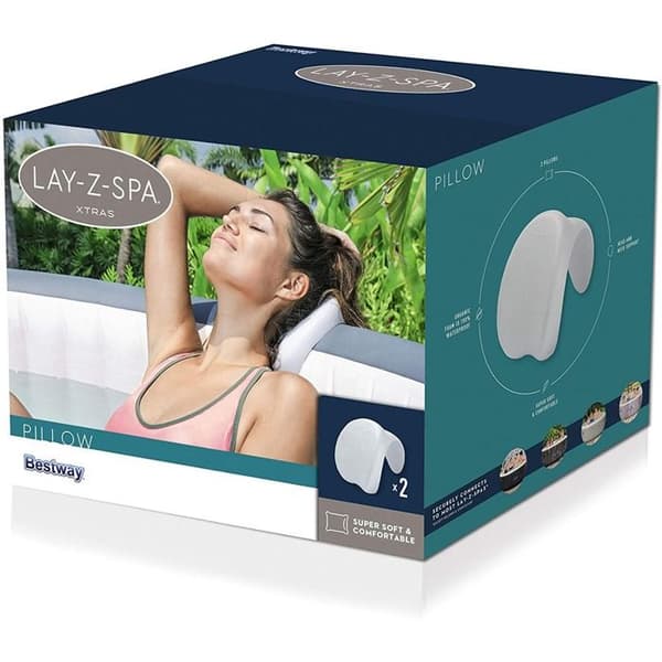 BESTWAY Nackstöd för Lay-Z-Spa uppblåsbart spa - 25 x 19,5 x 17,5 cm - Set med 2