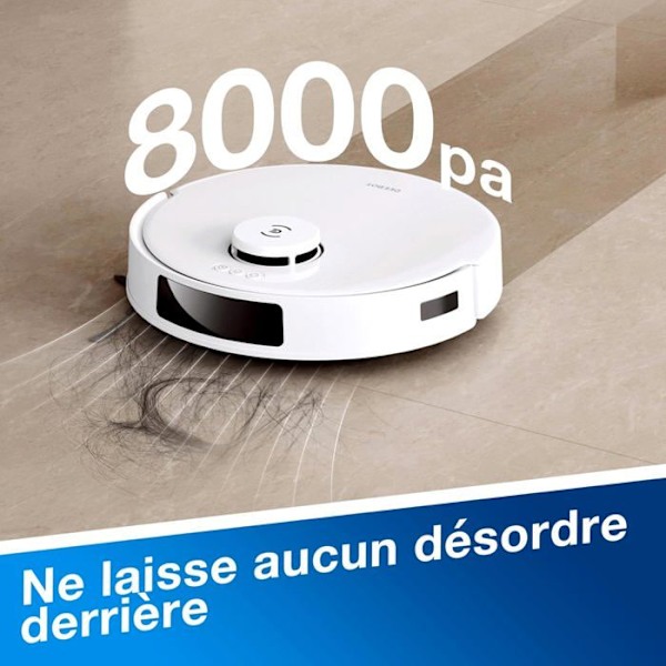 ECOVACS DEEBOT N20 PLUS Robotdammsugare, PureCyclone Technology med dammbehållare utan förbrukningsvaror, 8000Pa