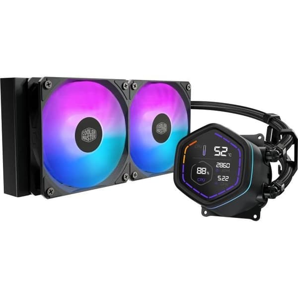 COOLER MASTER - MasterLiquid Core Nex Digital 240 Black ARGB - MLX-D24M-A18PA-RD - Vattenkylning - Fläkt Ø 120 mm