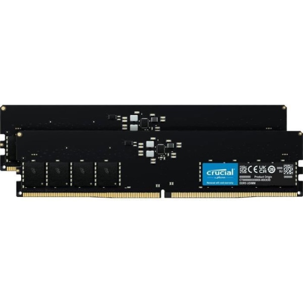 RAM-minne - CRUCIAL - DDR5-4800 UDIMM-kit - 64 GB: 2x32 GB (CT2K32G48C40U5)