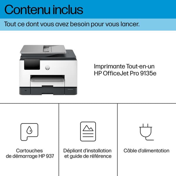 HP OfficeJet Pro 9135e trådlös färg multifunktionsskrivare med Instant Ink, duplex Grå Kompakt skrivbordsdesign